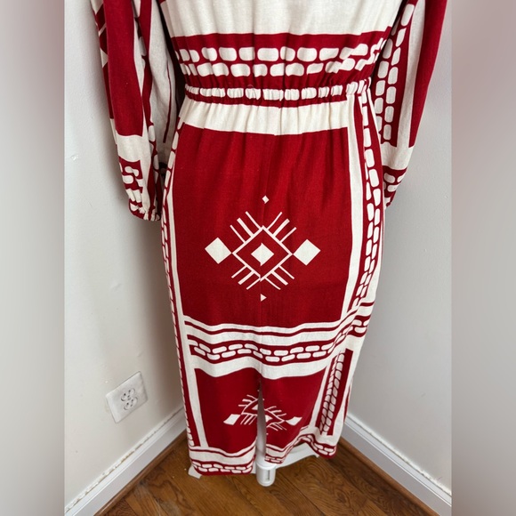 Caroline Constas Sun Goddess Tie-Up Cutout Front Linen Blend Column Dress sz XS - Picture 6 of 16